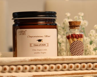 Personalized Graduation Gift Box 2026, Custom Candle & Matches Gift Set, College Grad Gift, Senior Gift, Congrats Graduation Gift