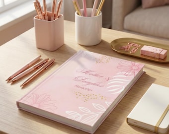 Diario de recuerdos para madre e hija, libro de recuerdos con flores ruborizadas, regalo para el Día de la Madre