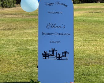 Personalized Birthday Mirror Decal, Custom Name & Age, Welcome Birthday Sign , party Yard decor
