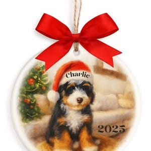 Personalisierter Weihnachtsbaumschmuck mit Haustierfoto | Individuelles Keramik-Andenken