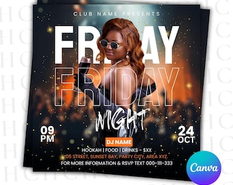 Club Flyer, Friday Night Flyer, DJ Flyer, Party Flyer, Premade Template