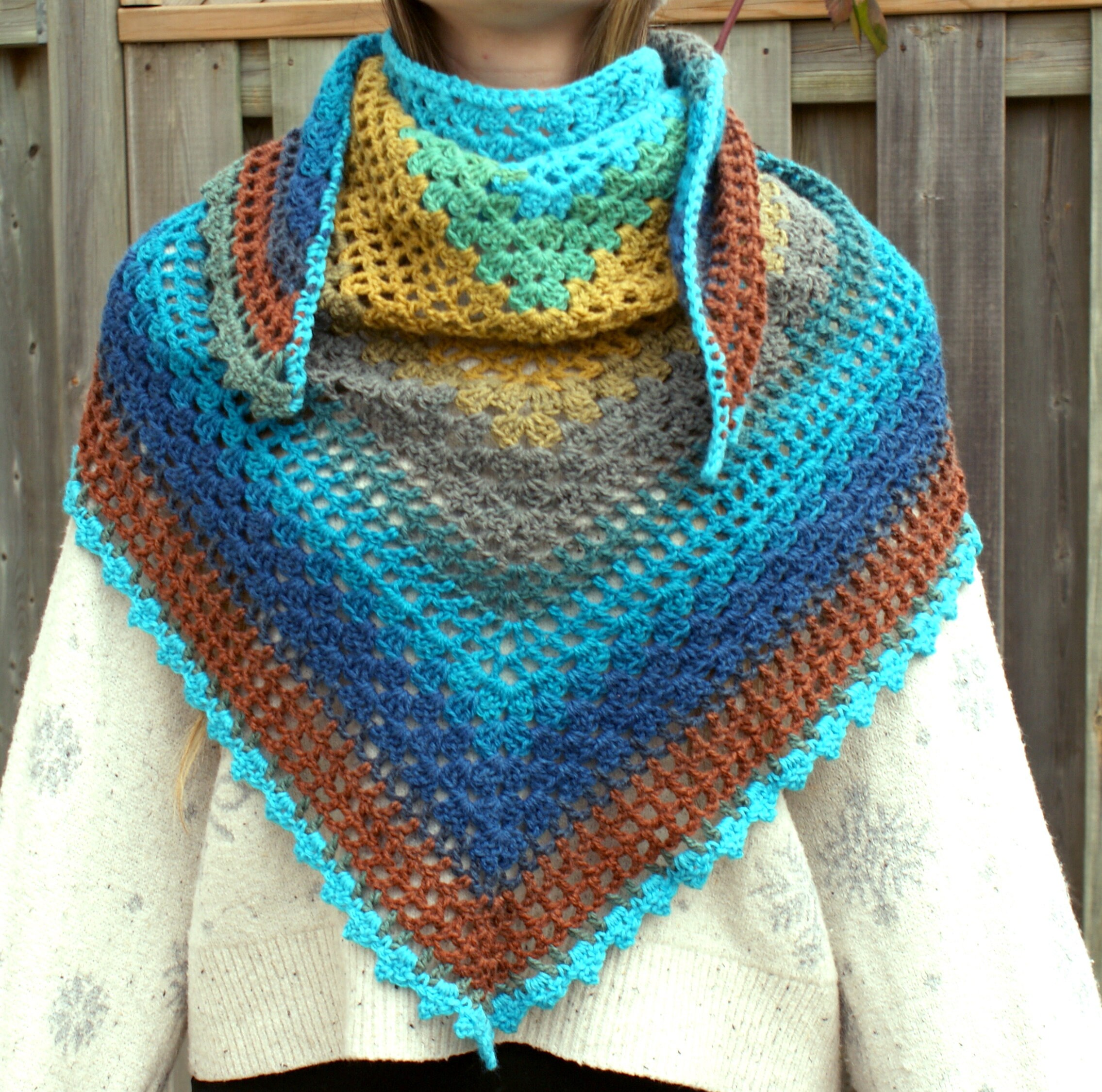 colorful crochet shawl