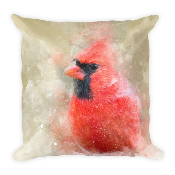 Decorative Pillow Bird Home Decor Cardinal Sofa Pillow Etsy