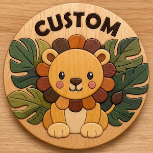 Letrero con diseño de intarsia, placa personalizada para guardería, colgador de puerta para habitación infantil (SVG)