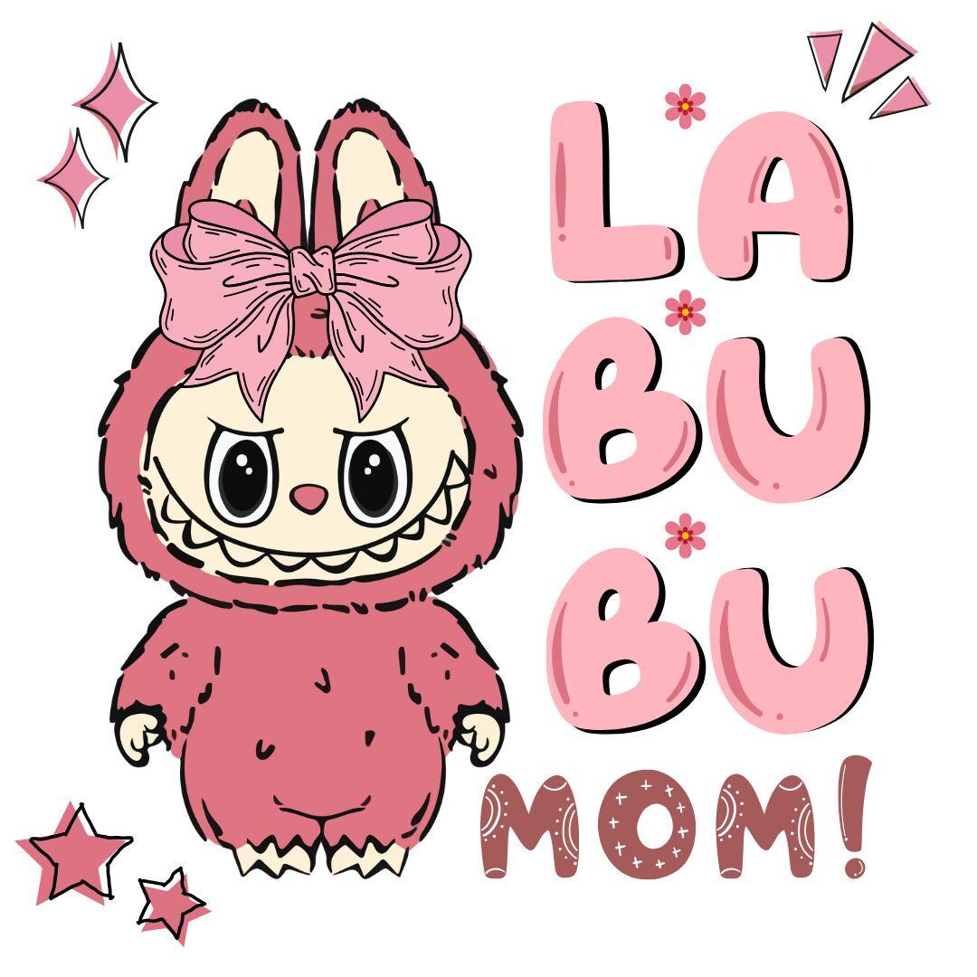 Labeb Mama Labubu Mom Printable Design | Cute Cartoon PNG for Shirts, Mugs, Tote ...