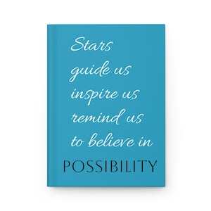 Inspiring Hardcover Journal, Dreams Journal, Motivational Notebook, Gift for Students, Blue Journal with Quote