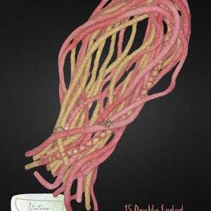 Pink and blonde Wool Dreadlock Extensions