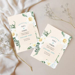 Editable Wedding Invitation Template: Boho, Minimalist, Modern (Digital Download).