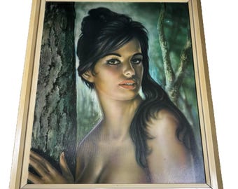 Vintage 1960s JH Lynch SIGNED Framed Tina Print Kitschy Collectible Original