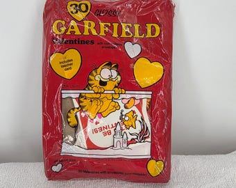 Vintage 1978 Garfield Valentines 30 Glossy Cards Cleo Wrap Jim Davis New Sealed