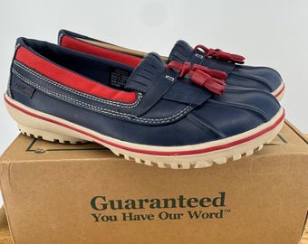 Bottes de canard imperméables LL Bean Storm Chaser Kiltie Tassel Loafer NIB RARE W8