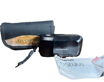 Olympus Infinity Stylus 35mm Film Camera 35mm f/3.5 Lens. Manual & Case