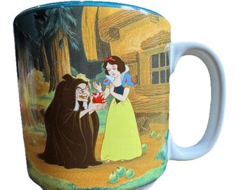 Taza de café/té vintage de Disney Blancanieves y los siete enanitos, fabricada en Tailandia.