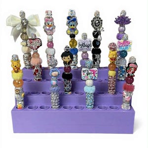 18 & 20mm Rectangle Beadable Pen Display Stand, 38-Hole No-Wobble Pen Holder