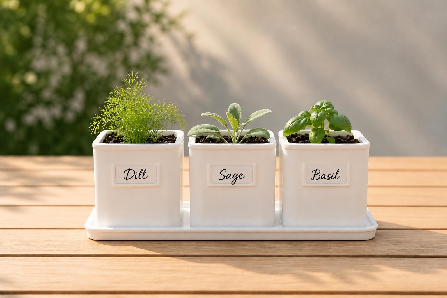 Self Watering Herb Pot Set with Tray