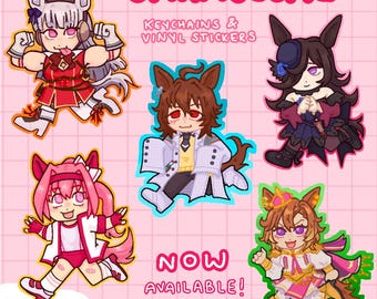 Umamusume Inspired Keychains & Stickers - Agnes Tachyon - Gold Ship - Haru Urara - and More!