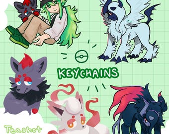 Keychains - PKMN Inspired - N Harmonia - Mega Absol - Mega Absol Z - Zorua - Hisuian Zorua - Altaria+Swablu - Ampharos Line