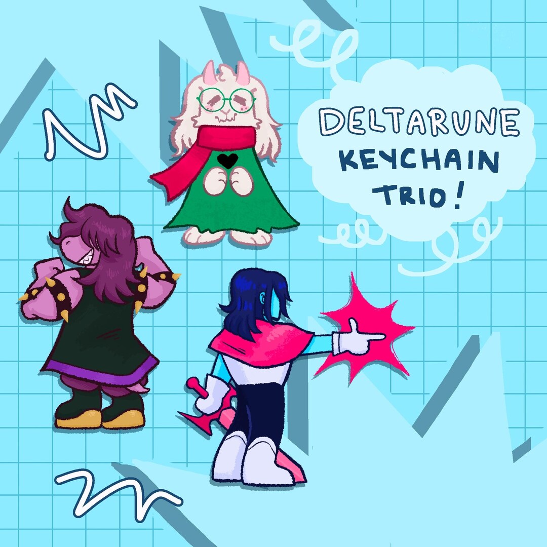 Delta Rune Trio IN STOCK NOW! - Deltarune Trio Keychain - Kris - Ralsei - Susie - Etsy