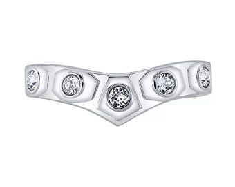 Sterling Silver Crystal Galaxy Ring, Women's Cosmic Band
