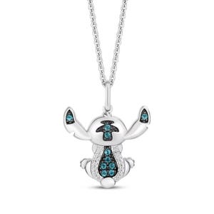 Blauer Alien inspiriert London Blau Topas und Diamant Akzent Anhänger Halskette in Sterling Silber - Ocean Freundschaft Schmuck Geschenk für Sie