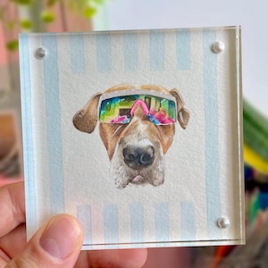 Custom Pet Portrait | Personalized Dog or Cat Painting | Grandmillennial Hand-Painted Watercolor