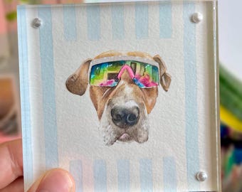 Portrait d'animal de compagnie personnalisé | Tableau personnalisé chien ou chat | Aquarelle peinte à la main grand-millénaire