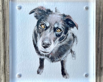 Portrait d'animal de compagnie 4x4 personnalisé | Tête-à-queue aquarelle chien ou chat