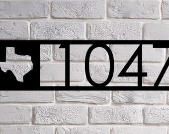 Texas Metal Address Plaque – Customizable Home Number Sign