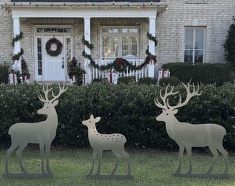 Christmas Deer Family Yard Stakes – Durable Outdoor Holiday Decorations