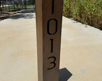 Solar Lighted Metal Address Post – Custom 9x9x30 – Reserved for Hannah