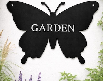 Personalized Butterfly Garden Metal Sign | Outdoor Wall Decor, 14-Gauge Steel