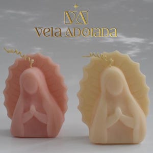 Virgin Decorative Candle - Soy wax candle gift, candle favor for Baptism, First Communion, Confirmation, Christening, Decoration Virgin Mary