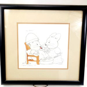 SIGNED, Max and Ruby,Rosemary Wells, original hand drawn sketch,Childrens Literature, illustration