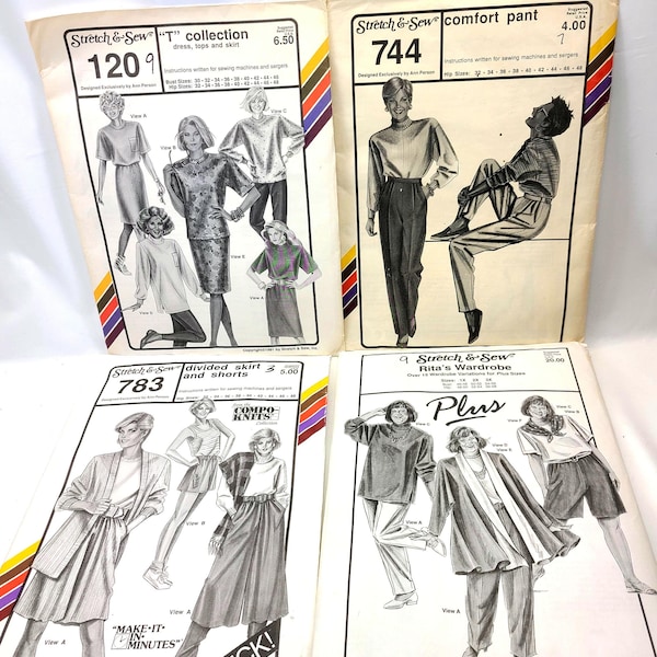 Stretch and sew, vintage sewing patterns, YOUR CHOICE, ann person