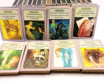Nancy drew, FULL SET lavender cover, twin thriller, double volume edition,  lavender, double book