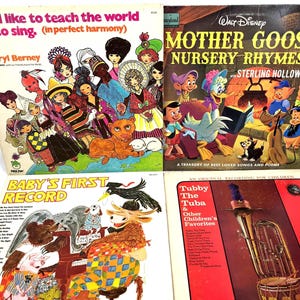 Disney records, you CHOOSE, records, books on vinyl, pooh bear,snow white,cinderella, pinnochio, vintage, 33 1/2