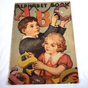 Large,childrens books,french abc, YOUR CHOICE,Alphabet, antique