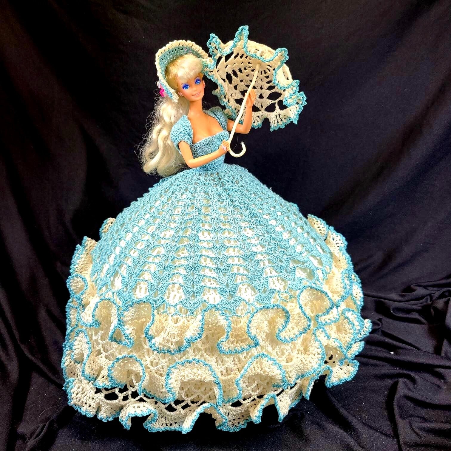 Paper dolls blue crochet dress online