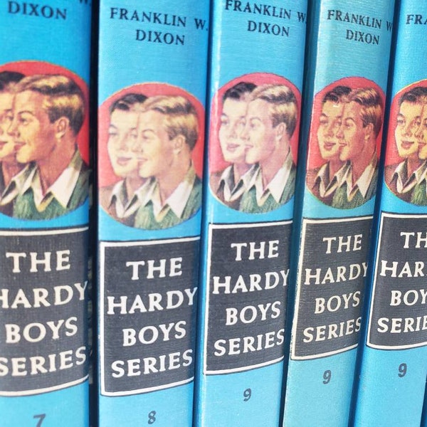 Hardy boys,YOUR CHOICE,1960s, mystery,books, boys room, kids room, blue, classic books,nursery