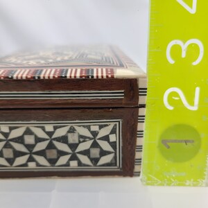 Geometric, Wood and Shell Inlay, Wooden Jewelry Box, Parquet, - Etsy