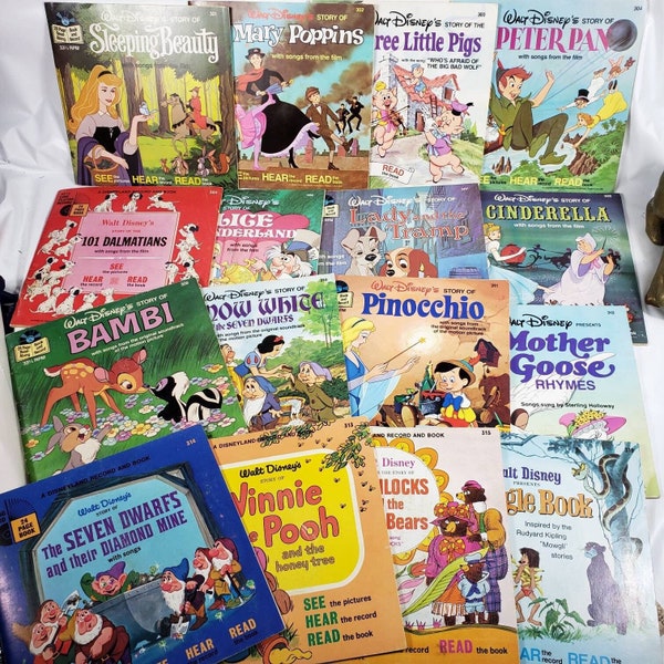 45s, Books and vinyl record, disney, you CHOOSE, children's books,