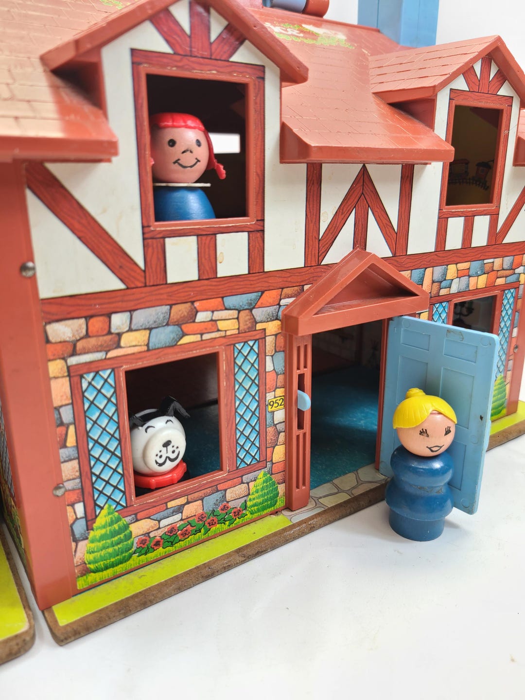 Vintage Fisher Price Tudor Dollhouse: Little People, Furniture SET