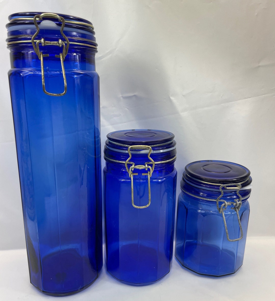 Cobalt Blue/ Canisters / Set of Three Etsy