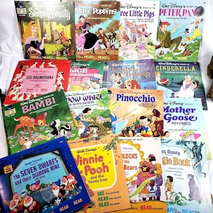 45s, Books and vinyl record, disney, you CHOOSE, children&#39;s books,