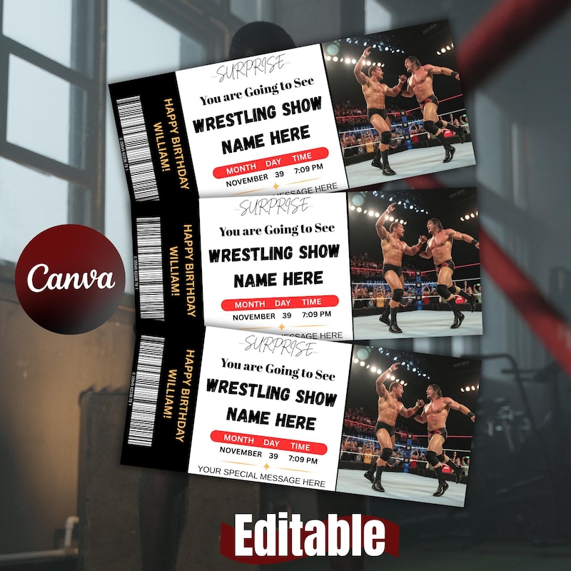 Printable Wwe Ticket - Etsy