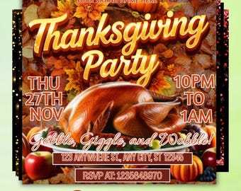 Mall för Thanksgiving-flyer | Redigerbar Canva-flyer | Novemberbokningar | Flyer för semestererbjudanden | Digital nedladdning