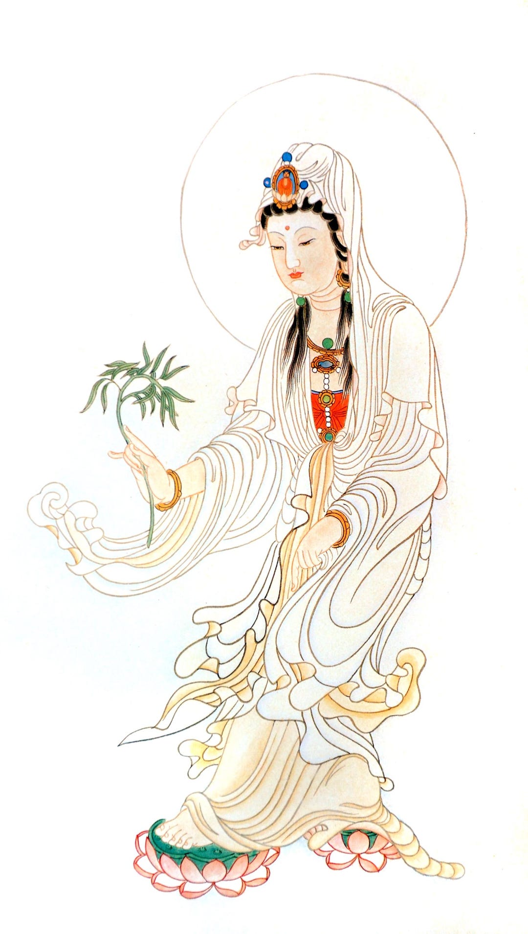 Guanyin Goddess Art Print: Chinese Buddhism Bodhisattva (JPG File ...
