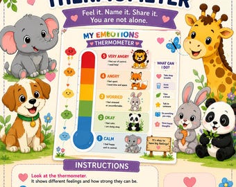 My Emotions Thermometer – Preschool Feelings Chart