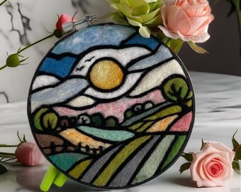 Kaleidoscope of Dreams - Needle Felted “Stained Glass” Artwork