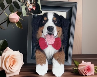 Custom Needle-Felted Pet Portrait – Cherish Your Furry Friend